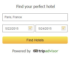 Hotel Search Widget Example 1