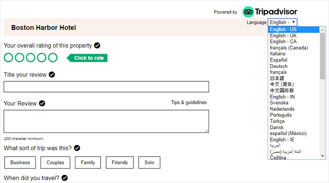 Language drop down RCP